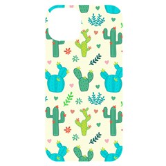 Cactus-succulents-floral-seamless-pattern Iphone 14 Plus Black Uv Print Case