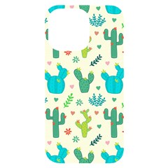 Cactus-succulents-floral-seamless-pattern Iphone 14 Pro Max Black Uv Print Case