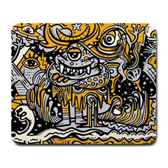 Crazy-abstract-doodle-social-doodle-drawing-style Large Mousepad by Salman4z