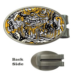 Crazy-abstract-doodle-social-doodle-drawing-style Money Clips (oval)  by Salman4z