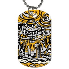 Crazy-abstract-doodle-social-doodle-drawing-style Dog Tag (two Sides) by Salman4z