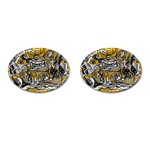 Crazy-abstract-doodle-social-doodle-drawing-style Cufflinks (Oval) Front(Pair)