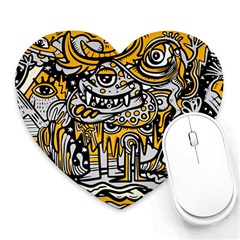 Crazy-abstract-doodle-social-doodle-drawing-style Heart Mousepad by Salman4z