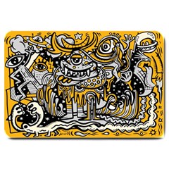 Crazy-abstract-doodle-social-doodle-drawing-style Large Doormat by Salman4z