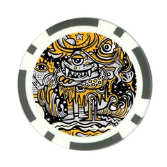 Crazy-abstract-doodle-social-doodle-drawing-style Poker Chip Card Guard by Salman4z