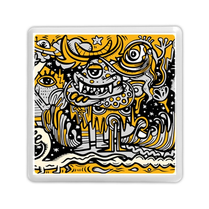 Crazy-abstract-doodle-social-doodle-drawing-style Memory Card Reader (Square)