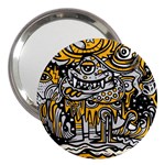 Crazy-abstract-doodle-social-doodle-drawing-style 3  Handbag Mirrors Front