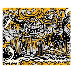 Crazy-abstract-doodle-social-doodle-drawing-style Premium Plush Fleece Blanket (small) by Salman4z