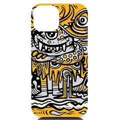 Crazy-abstract-doodle-social-doodle-drawing-style Iphone 14 Black Uv Print Case by Salman4z