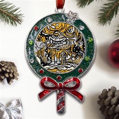 Crazy-abstract-doodle-social-doodle-drawing-style Metal X mas Lollipop With Crystal Ornament by Salman4z