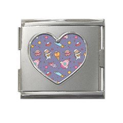 Outer-space-seamless-background Mega Link Heart Italian Charm (18mm) by Salman4z