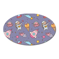 Outer-space-seamless-background Oval Magnet by Salman4z