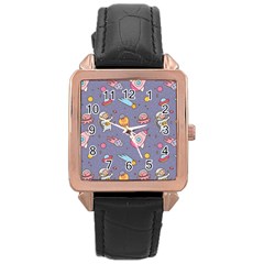 Outer-space-seamless-background Rose Gold Leather Watch  by Salman4z