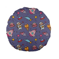 Outer-space-seamless-background Standard 15  Premium Flano Round Cushions