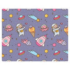 Outer-space-seamless-background Two Sides Premium Plush Fleece Blanket (medium) by Salman4z