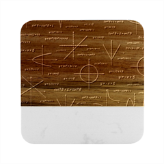 Abstract-math Pattern Marble Wood Coaster (square)