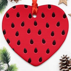 Seamless-watermelon-surface-texture Heart Ornament (two Sides) by Salman4z