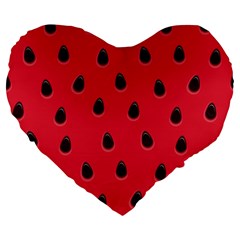 Seamless-watermelon-surface-texture Large 19  Premium Flano Heart Shape Cushions by Salman4z