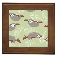 Sloths-pattern-design Framed Tile by Salman4z