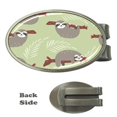 Sloths-pattern-design Money Clips (oval)  by Salman4z