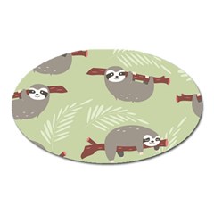 Sloths-pattern-design Oval Magnet by Salman4z