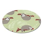 Sloths-pattern-design Oval Magnet Front