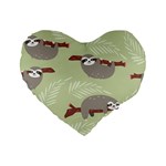 Sloths-pattern-design Standard 16  Premium Heart Shape Cushions Front