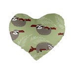 Sloths-pattern-design Standard 16  Premium Heart Shape Cushions Back