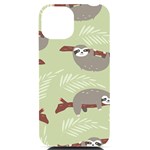 Sloths-pattern-design iPhone 14 Black UV Print Case Front