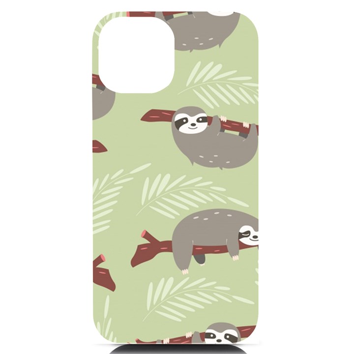 Sloths-pattern-design iPhone 14 Black UV Print Case