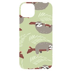 Sloths-pattern-design Iphone 14 Plus Black Uv Print Case by Salman4z