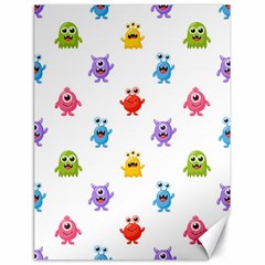 Seamless-pattern-cute-funny-monster-cartoon-isolated-white-background Canvas 18  X 24  by Salman4z