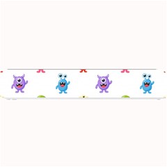 Seamless-pattern-cute-funny-monster-cartoon-isolated-white-background Small Bar Mat by Salman4z