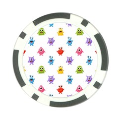 Seamless-pattern-cute-funny-monster-cartoon-isolated-white-background Poker Chip Card Guard by Salman4z