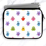 Seamless-pattern-cute-funny-monster-cartoon-isolated-white-background Apple iPad 2/3/4 Zipper Cases Front