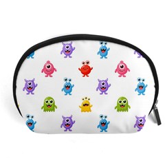 Seamless-pattern-cute-funny-monster-cartoon-isolated-white-background Accessory Pouch (large) by Salman4z