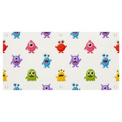 Seamless-pattern-cute-funny-monster-cartoon-isolated-white-background Banner And Sign 4  X 2  by Salman4z