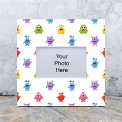 Seamless-pattern-cute-funny-monster-cartoon-isolated-white-background White Box Photo Frame 4  X 6  by Salman4z