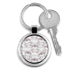 Cat-with-bow-pattern Key Chain (round) by Salman4z