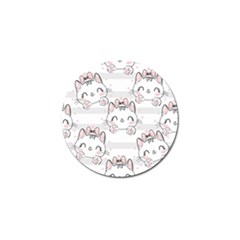 Cat-with-bow-pattern Golf Ball Marker by Salman4z