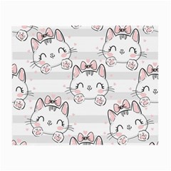 Cat-with-bow-pattern Small Glasses Cloth (2 Sides) by Salman4z