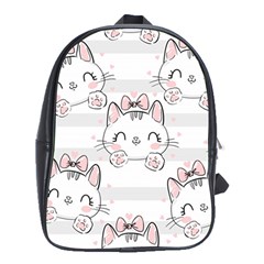 Cat-with-bow-pattern School Bag (xl) by Salman4z