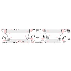 Cat-with-bow-pattern Small Premium Plush Fleece Scarf by Salman4z