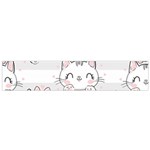 Cat-with-bow-pattern Small Premium Plush Fleece Scarf Front