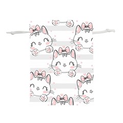 Cat-with-bow-pattern Lightweight Drawstring Pouch (s) by Salman4z