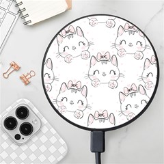 Cat-with-bow-pattern Wireless Fast Charger(black) by Salman4z