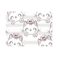 Cat-with-bow-pattern Premium Plush Fleece Blanket (mini) by Salman4z