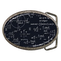 Mathematical-seamless-pattern-with-geometric-shapes-formulas Belt Buckles by Salman4z