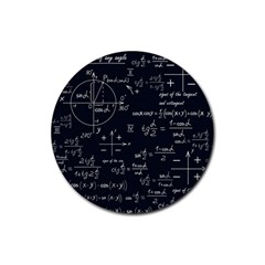 Mathematical-seamless-pattern-with-geometric-shapes-formulas Rubber Round Coaster (4 Pack) by Salman4z