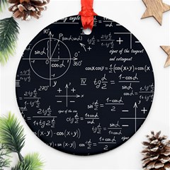 Mathematical-seamless-pattern-with-geometric-shapes-formulas Round Ornament (two Sides)